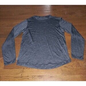 Icebreaker Shirt Mens Medium Gray Cool-Lite Long Sleeve Merino Wool Base Layer